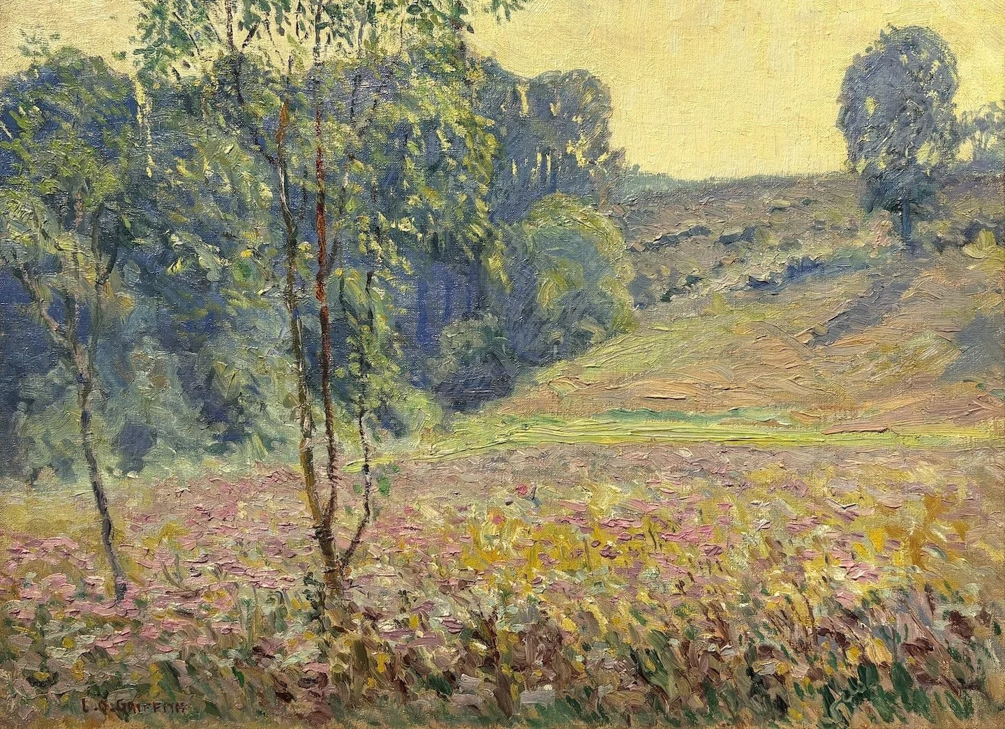   L. O. Griffith   (American 1875-1956)   Wildflowers, Texas   Oil on canvas, 18 × 24 inches  Signed lower left 