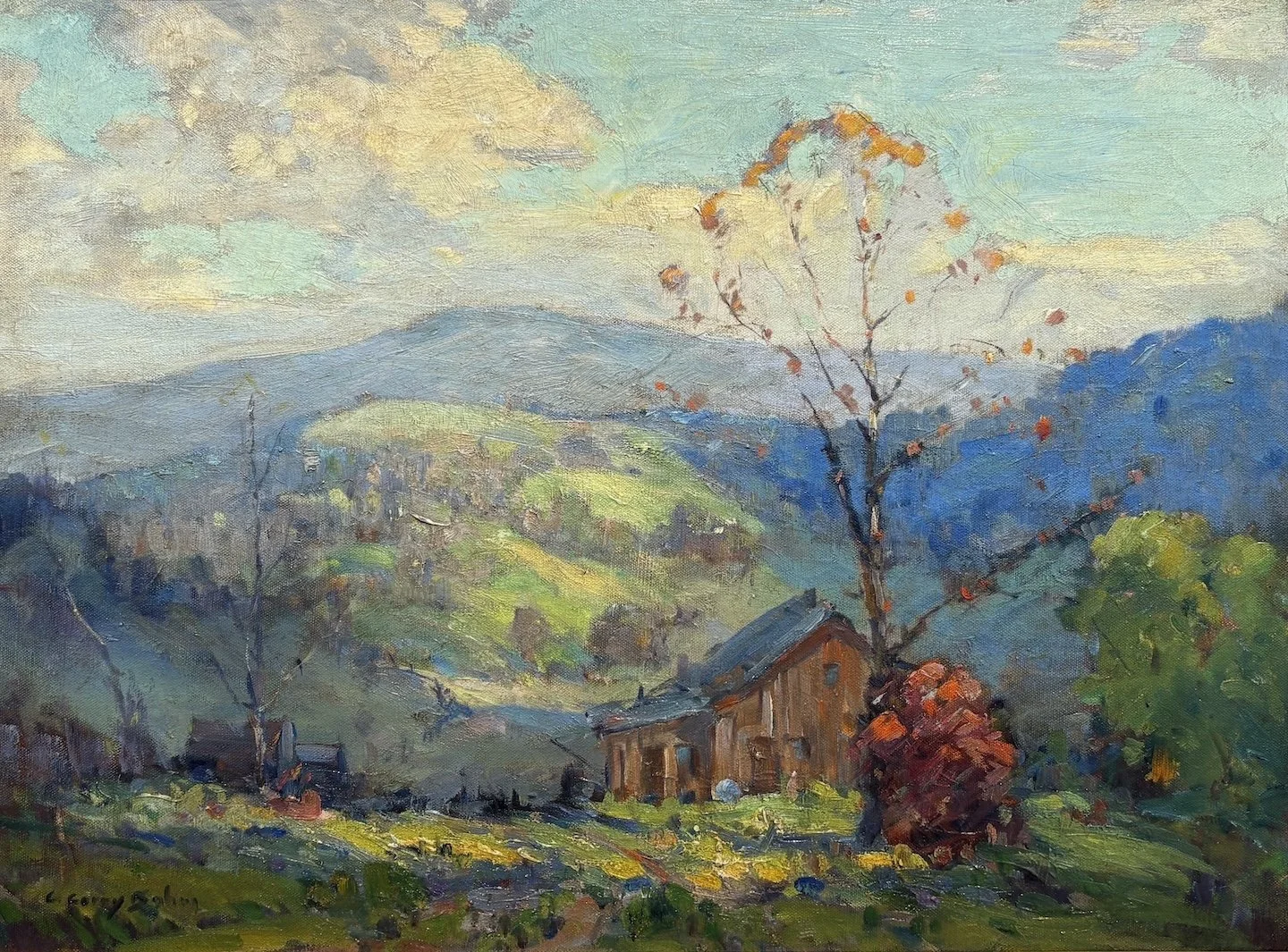   C. Curry Bohm   (American 1894-1971)   October in the Smokies,  ca. 1931  Oil on canvas, 18 × 24 inches  Signed lower left 