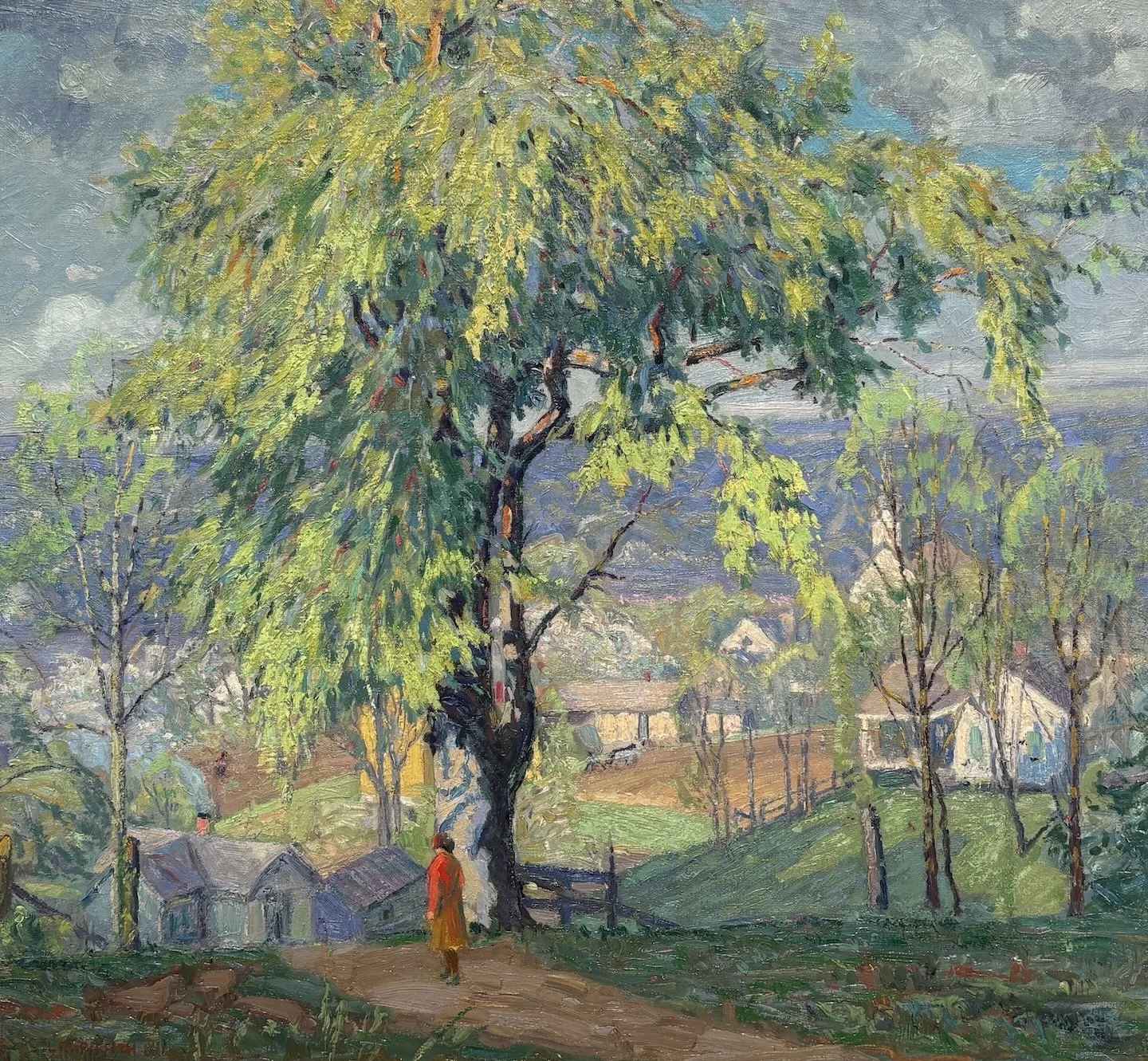   L. O. Griffith   (American 1875-1956)   Wild Cherry,  ca. 1929  Oil on canvas, 28 × 30 inches  Signed lower left 