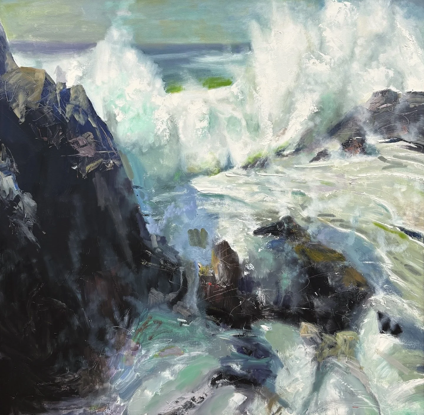   C. W. Mundy   (American, b. 1945)   Coastal Energy,  2023  Oil on canvas, 36 × 36 inches  Signed lower right  $22,500 