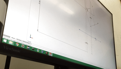 On SOLIDWORKS, measuring angles made on the box by the piston.
