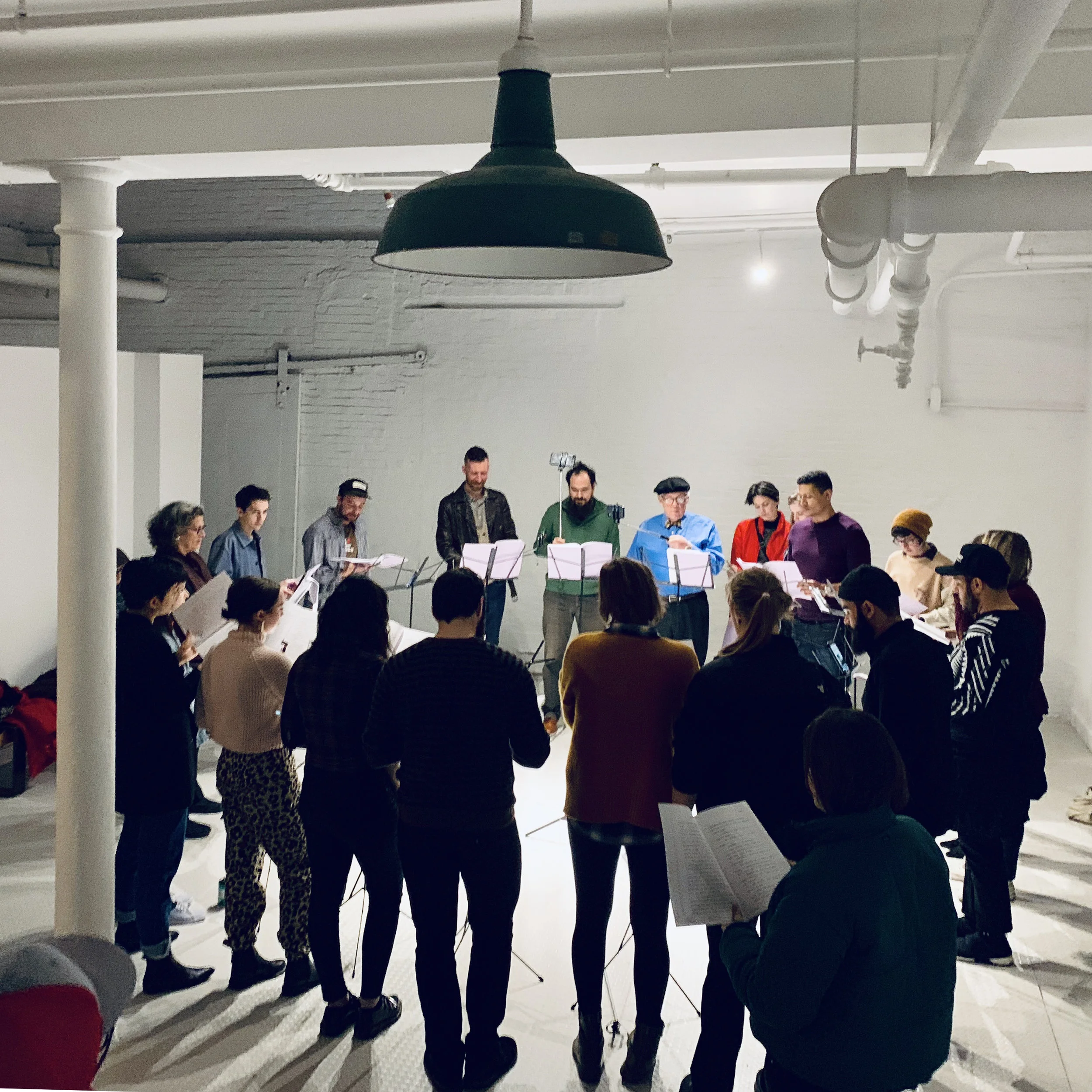 “NYU MFA Art Critique Live Reading” December 15, 2018 Distillery Gallery, Boston, MA. Photo by Michael Maizels