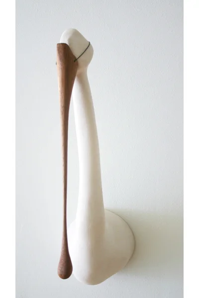  Charles,  2007  Ceramic, mahogany  12 x 42 x 16 in 