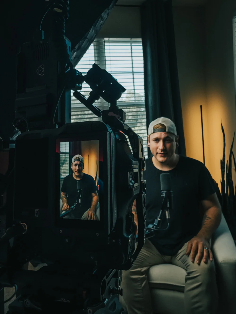 A behind-the-scenes view of a BlackBar content recording setup