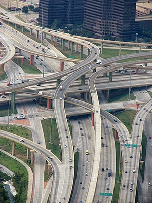 The High-Five Interchange in Dallas, TX.