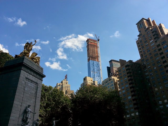 The 1004-foot, 90-story One57 Tower in Midtown Manhattan is home to just 155 residential units. Photo from New York YIMBY .