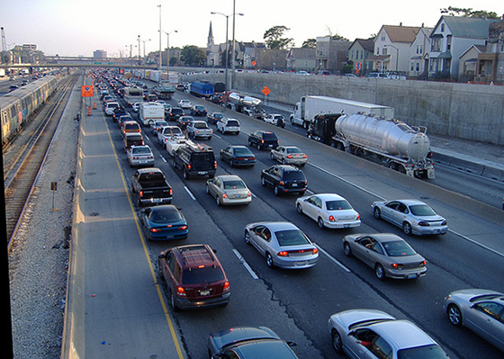 More people are driving—let's all celebrate!! And/or let's build even more roads to encourage more people to join us in our miserable commute!!! Photo by Kim Scarborough .