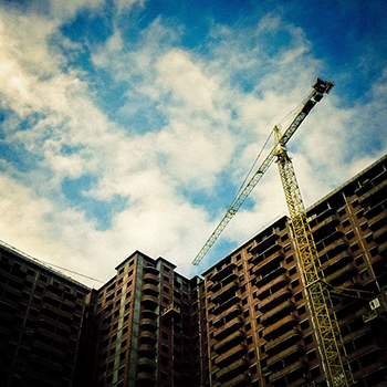 New housing under construction. Photo by Stephen Rush .