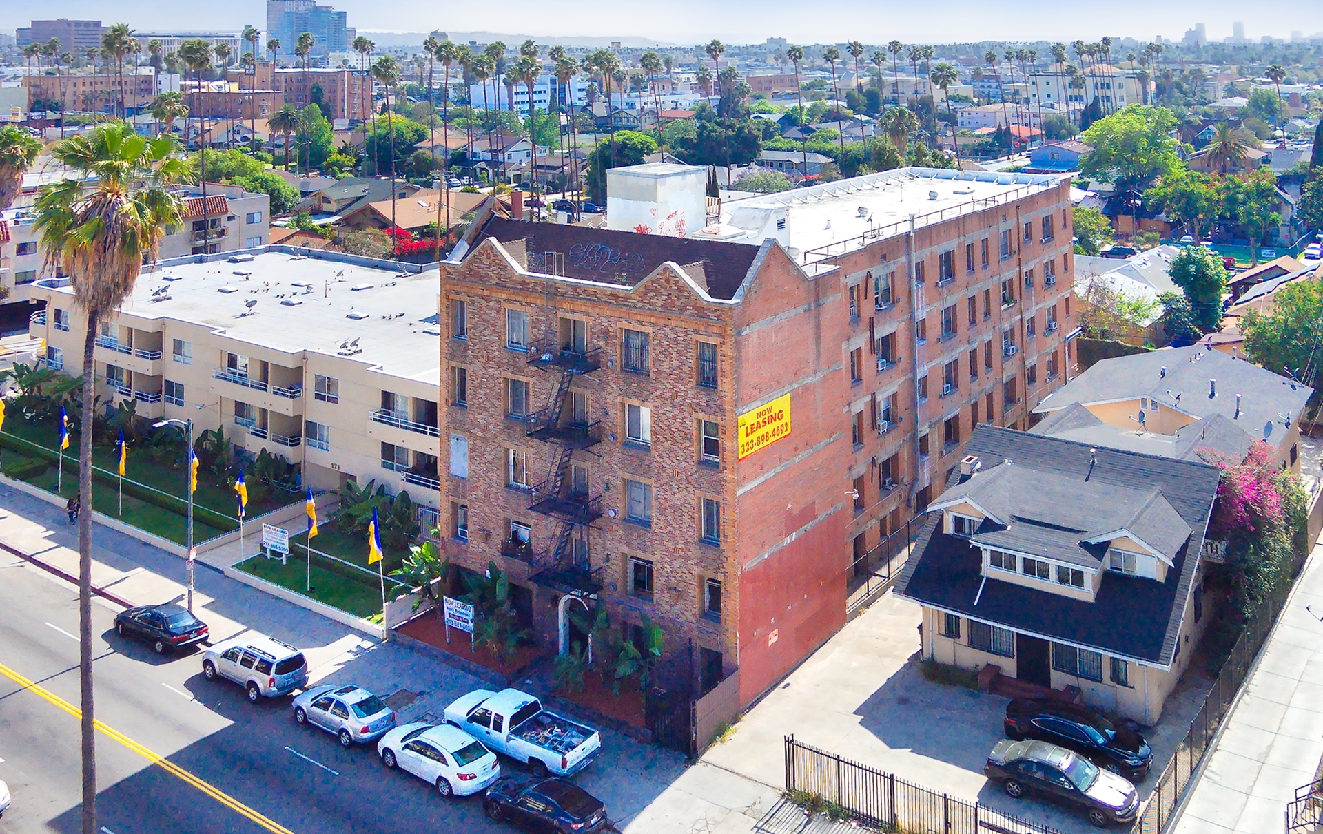 Example of an ideal building for acquisition/preservation. Located in Koreatown, part of a 90-unit complex selling for $193,000 per unit, and high enough density that it is unlikely to be targeted for redevelopment in the future.