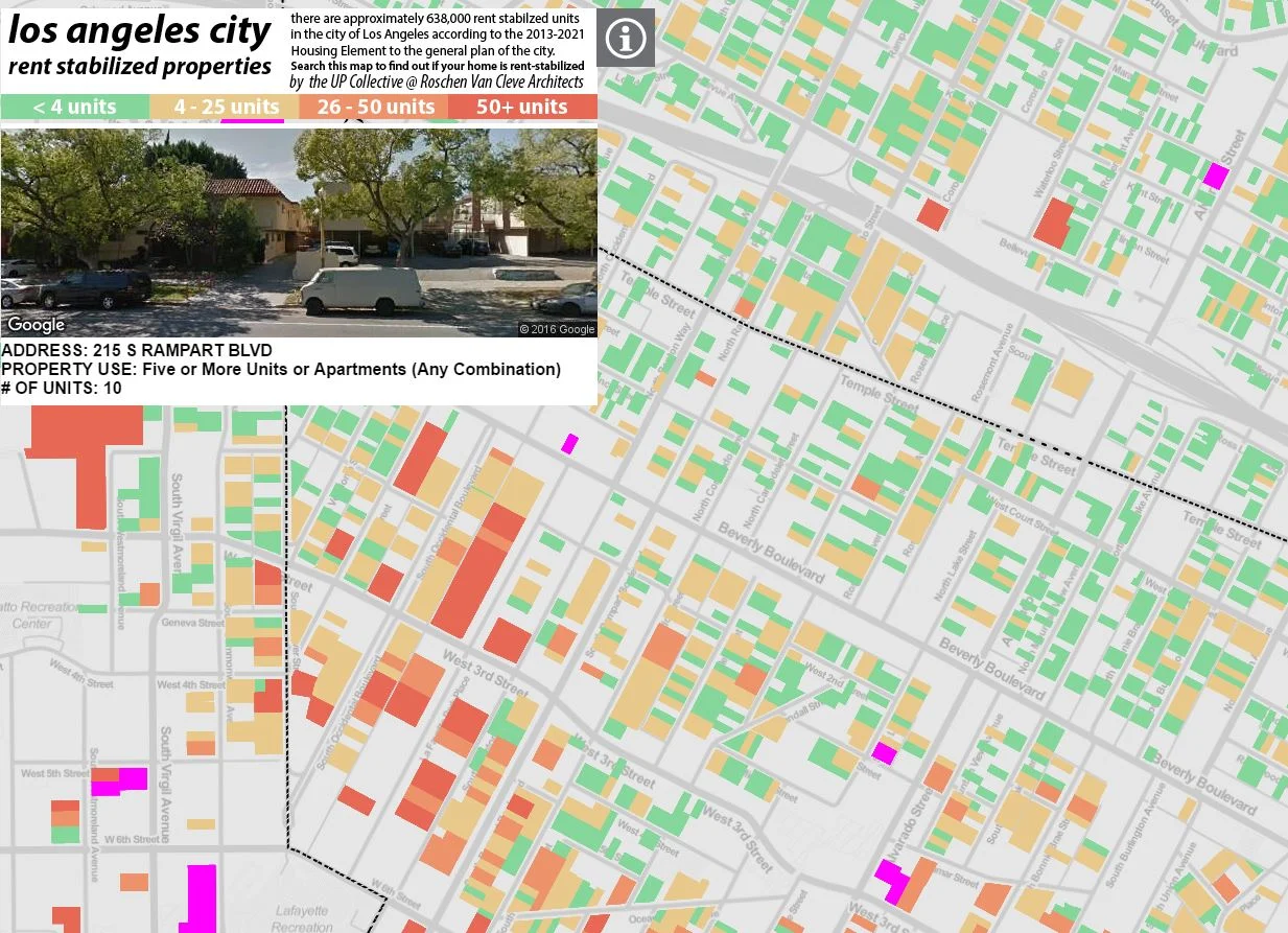 A work in progress map of all the rent-stabilized units in Los Angeles, being put together by Omar Ureta at theworks.la .