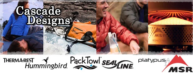 Cascade Design (MSR, Sealine, Platypus, Thermarest, PackTowel, Hummingbird, E-Case, Tracks)