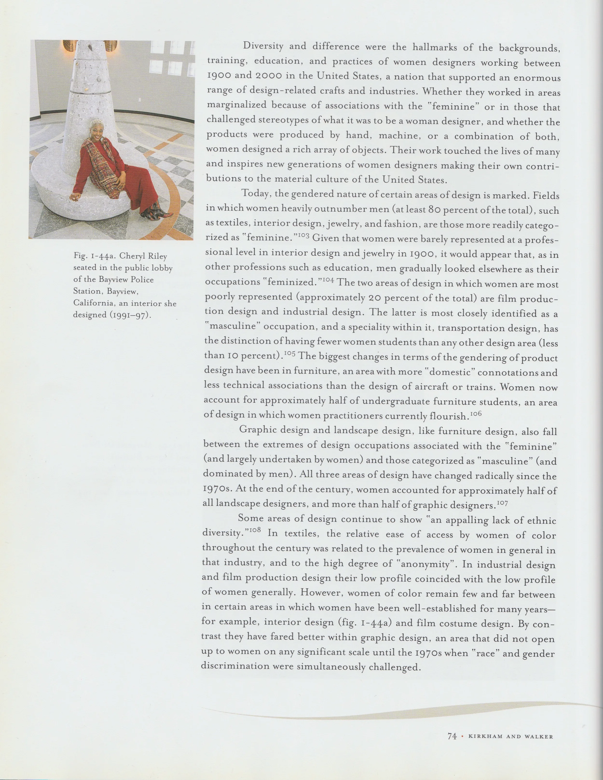 WOMEN DESIGNERS IN THE USA-pg74 Cheryl in Bayview Police Station lobby.jpeg