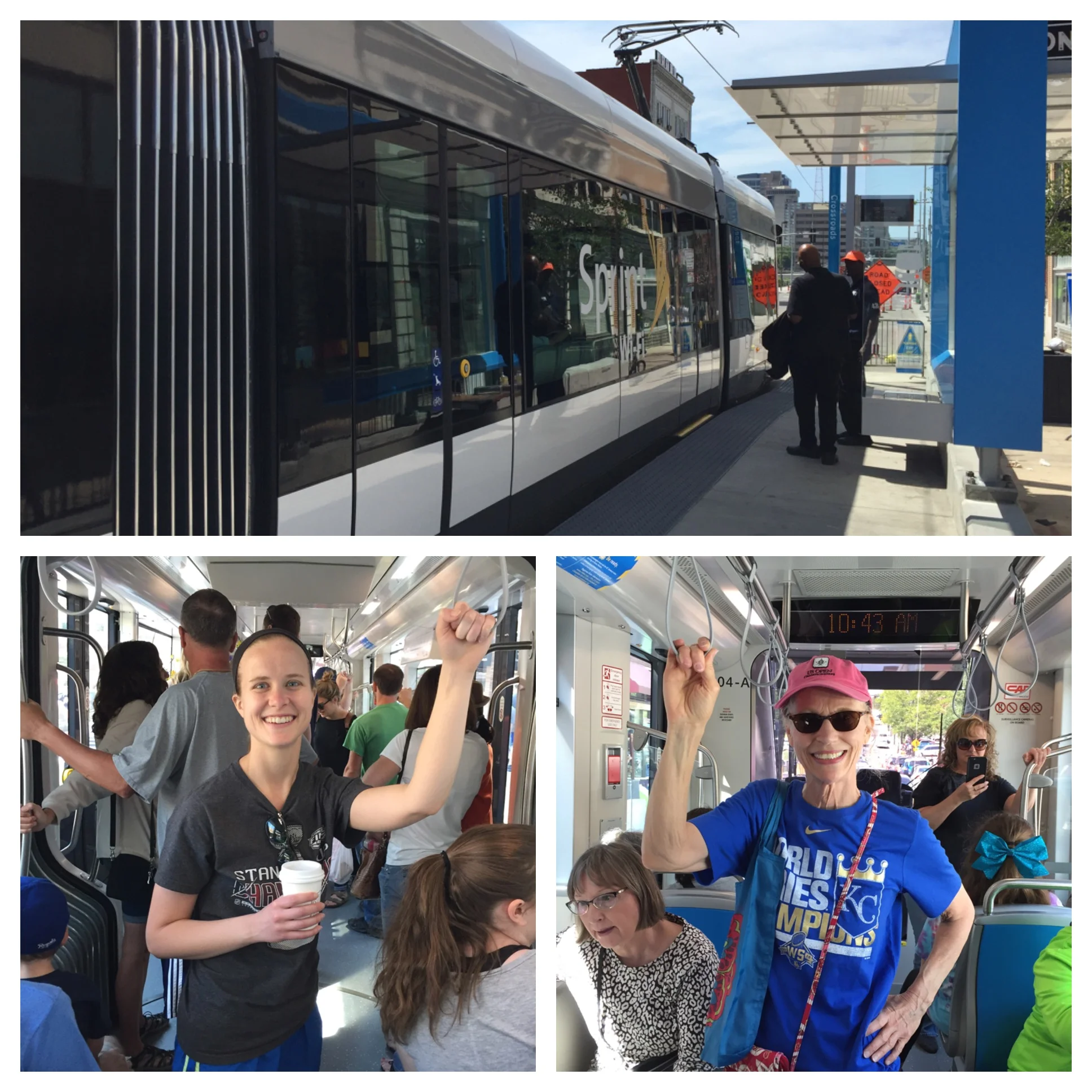 Kansas Citians riding public transportation here for the first time! It brought a lot of people down for the opening complete with 2 days of fun events and fireworks!