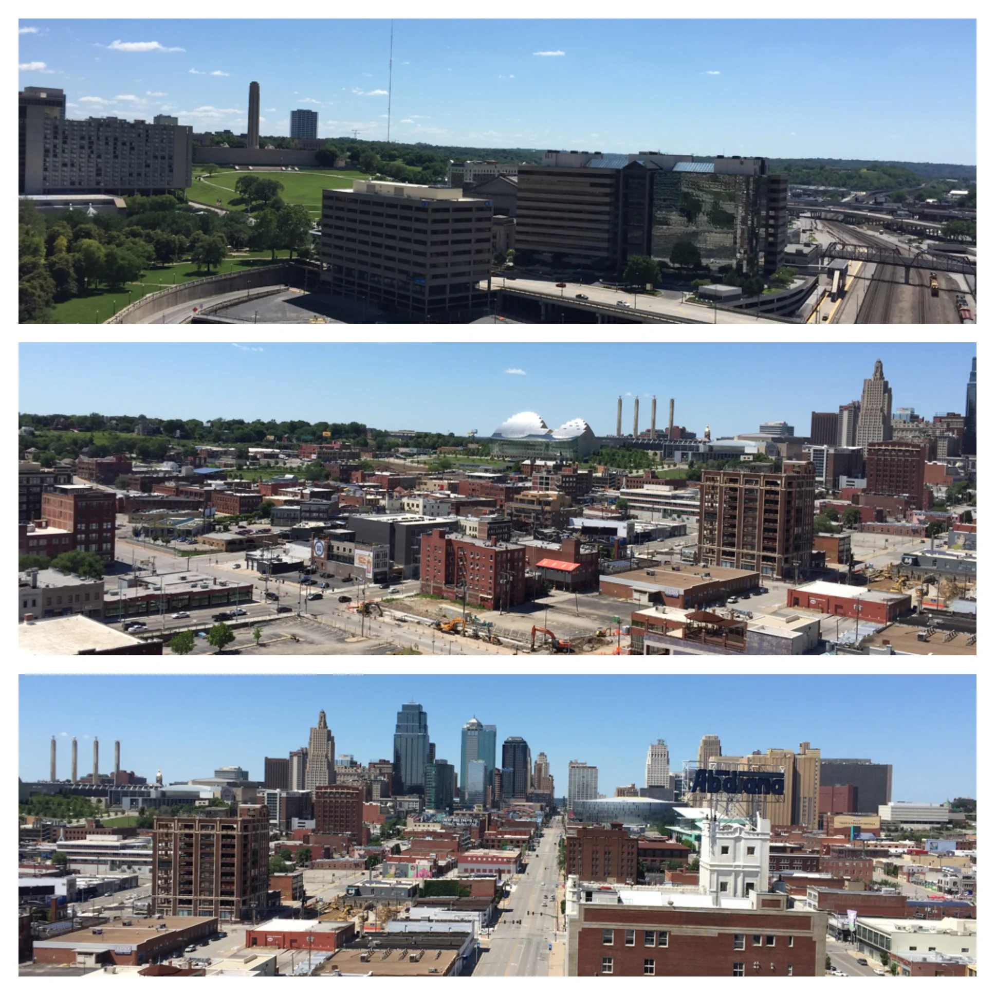Liberty Memorial, Kauffman Center, Bartle Hall and the Sprint Center in the Power and Light District - pretty impressive!