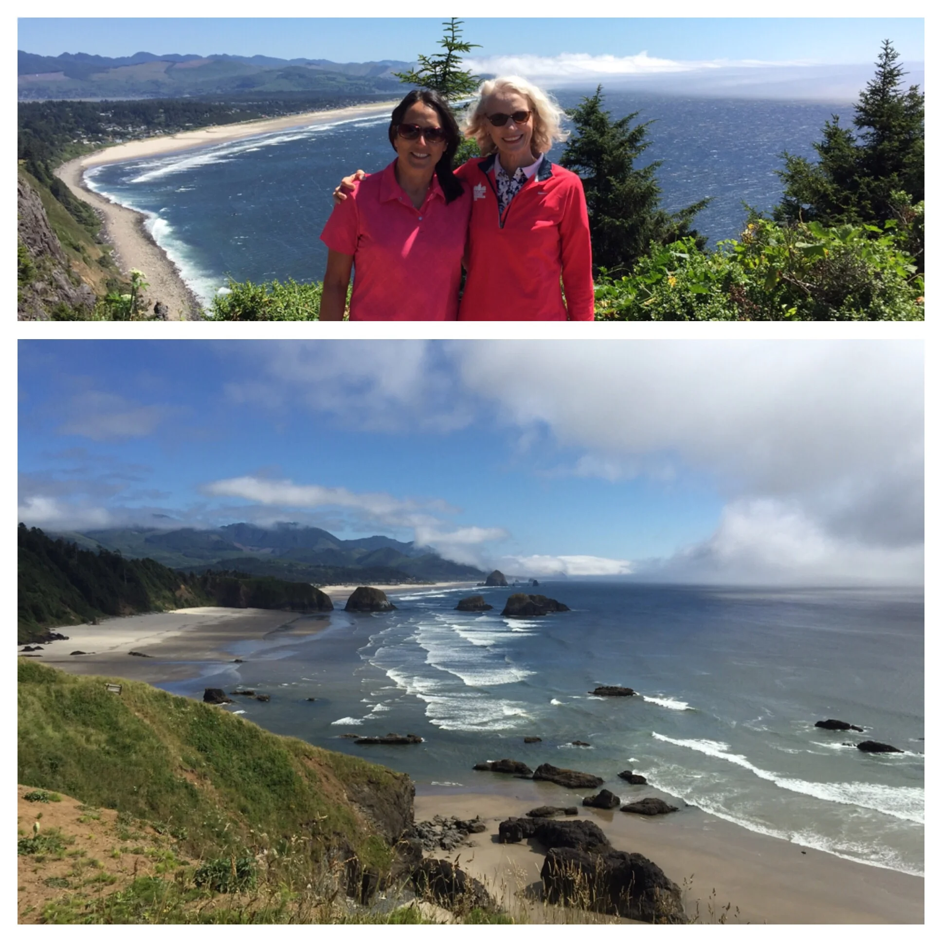 Nancy and I with a spectacular view of the coastline.