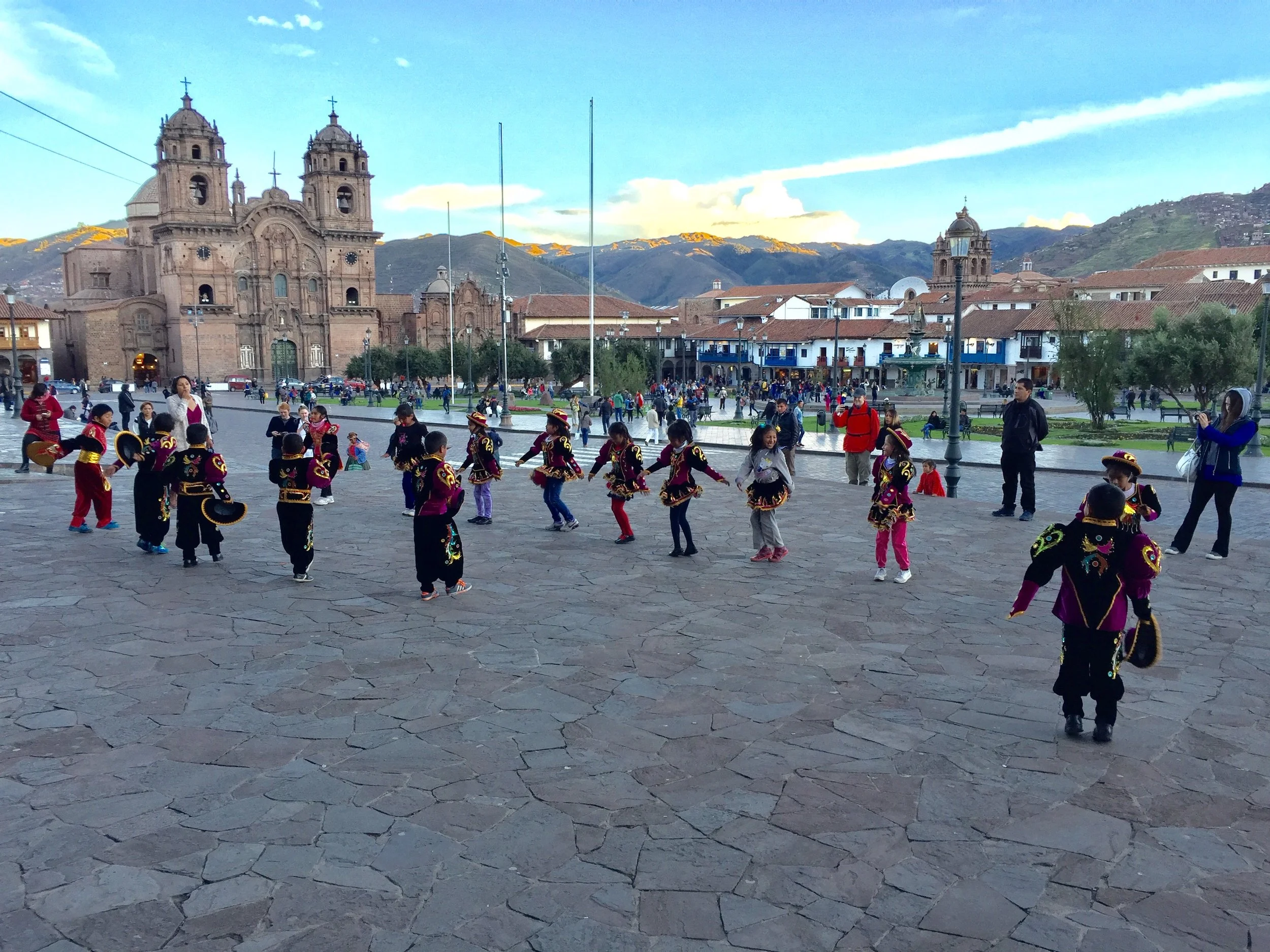 They were practicing the whole time we were eating dinner at Limo - what a gorgeous sunset on the mountains around Cusco!