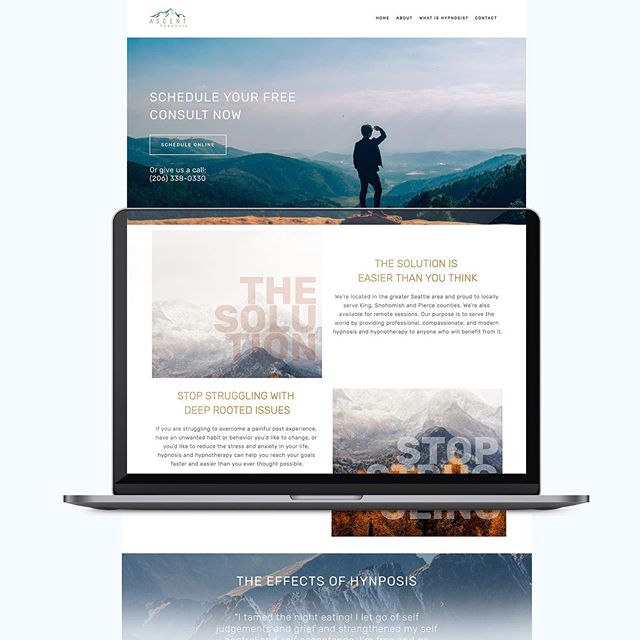 Hello! I&rsquo;m alive 👋🏼 and have been working on some exciting things! But until I get those mocked up, here&rsquo;s a squarespace website design we did earlier this year. Zoom in for a closer look at the imagery we created for this PNW hypnotist