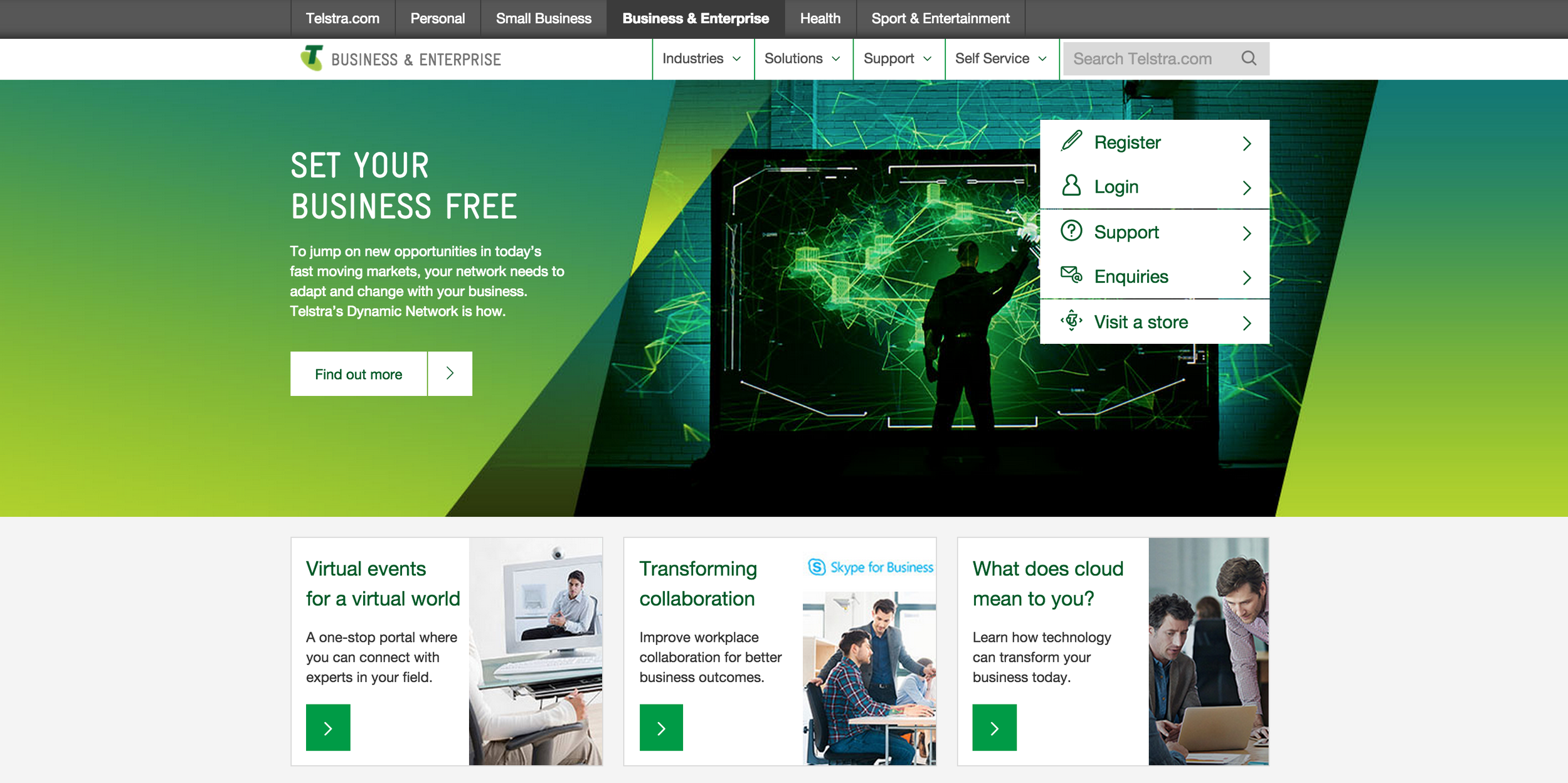 Telstra Business & Enterprise Website