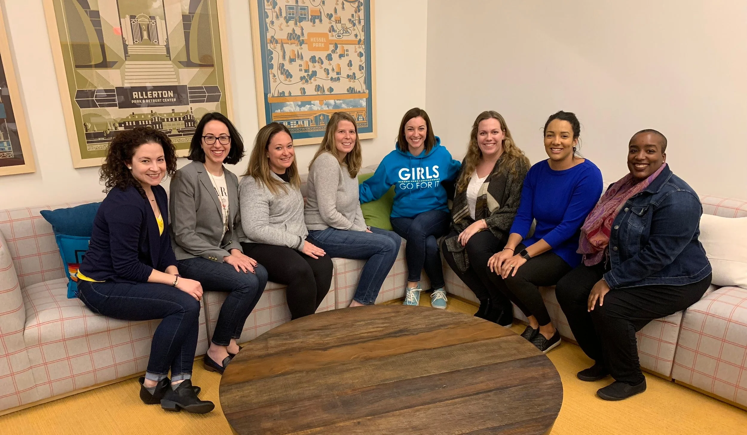 Previous GGFI Board of Directors (L-R): Beth Peralta, Stephanie Hall, Kristen Sackley, Danielle Matthews, Cynthia Bruno, Kelly O’Neill, Tara Kuebler, Mallory Morris