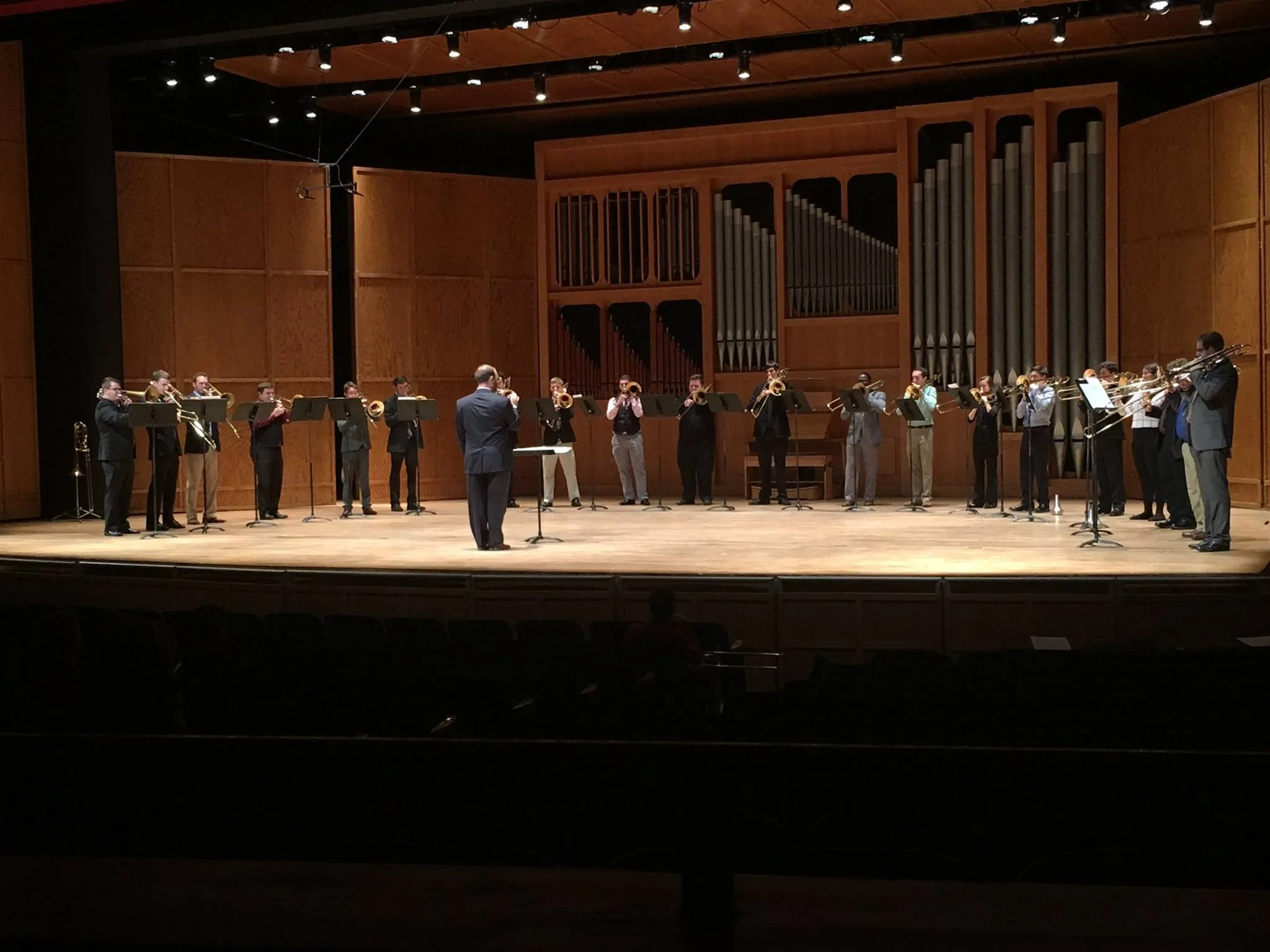 FSU Trombone Choir in concert with Christopher conducting