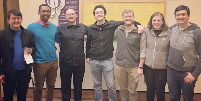 Christopher with students at East Carolina University