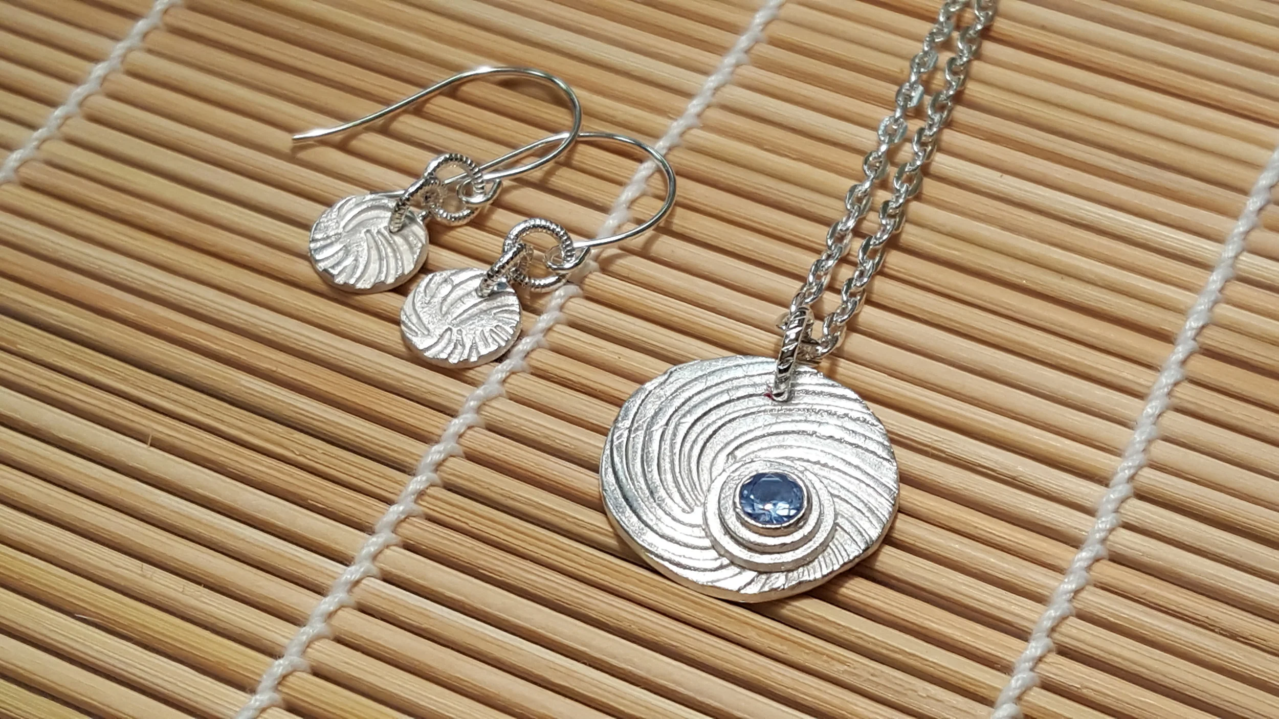 Silver Clay Necklace and Earrings