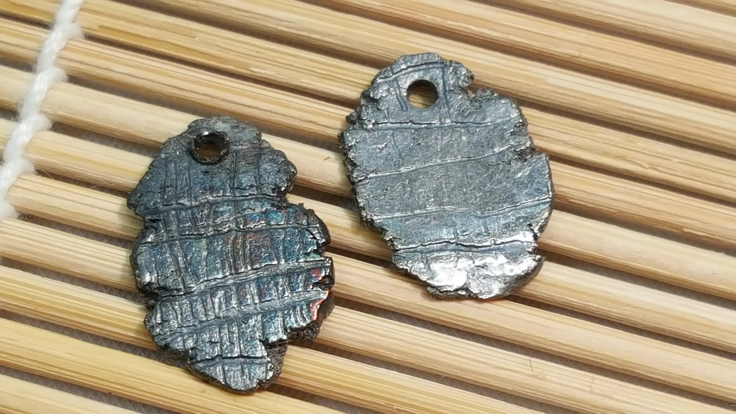 Silver earrings with dark patina