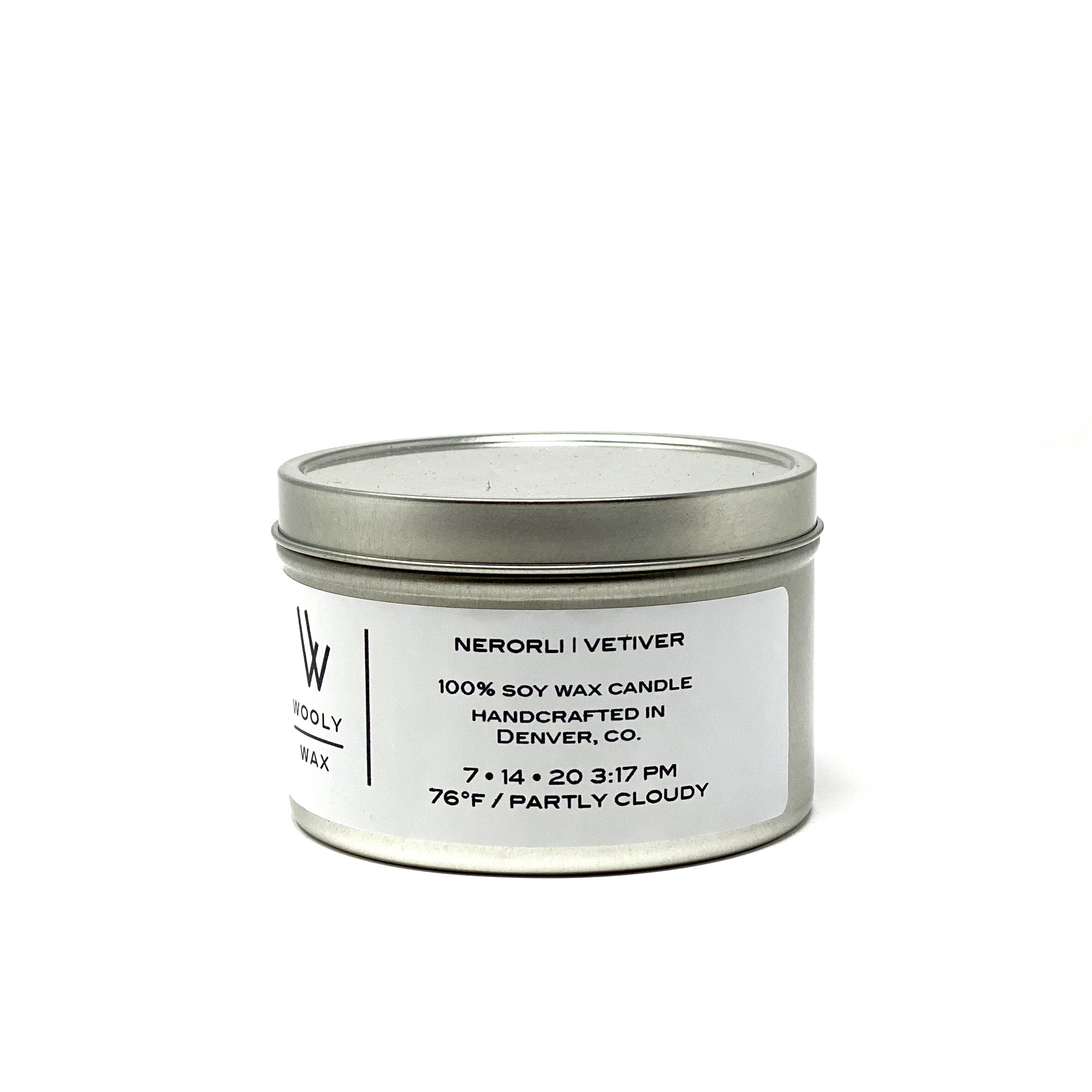 HIGHLY SCENTED 100% NATURAL SOY WAX CANDLE IN TIN 43hr burn time TRAVEL CANDLES 
