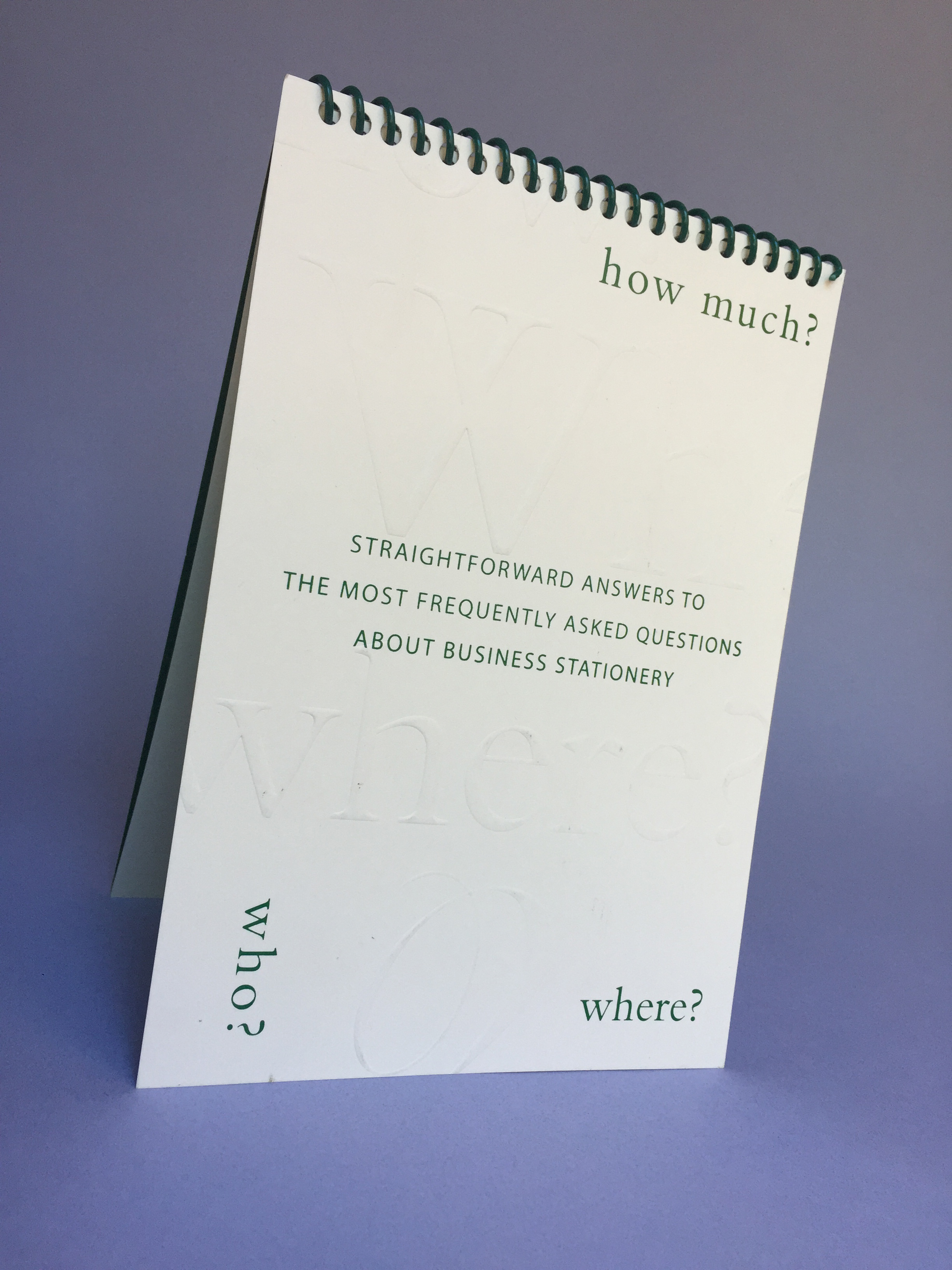 Saint Claires Stationers: Printing information brochure