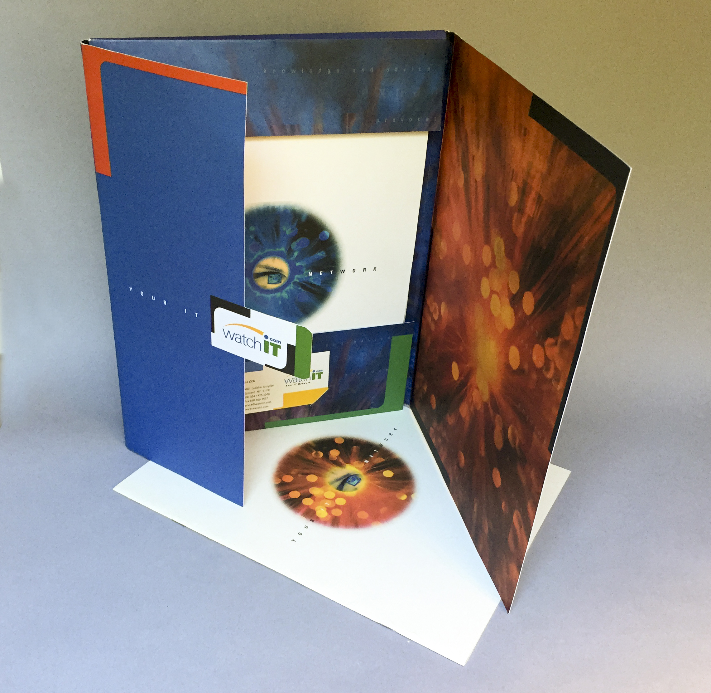 Watch IT: Folder, brochure, and stationery for an online IT company Agency: Snyder Group Art Director: Carey Gerwig Jones