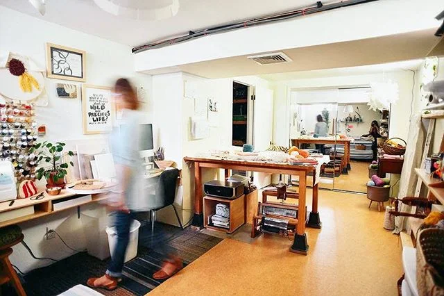 I&rsquo;m in my studio today working my buns off on updating my website and gearing up to bring a collection of creative workshops by talented makers to @one_onethousand for this Spring/Summer. What craft/skill/ knowledge do you want to learn (Mendin