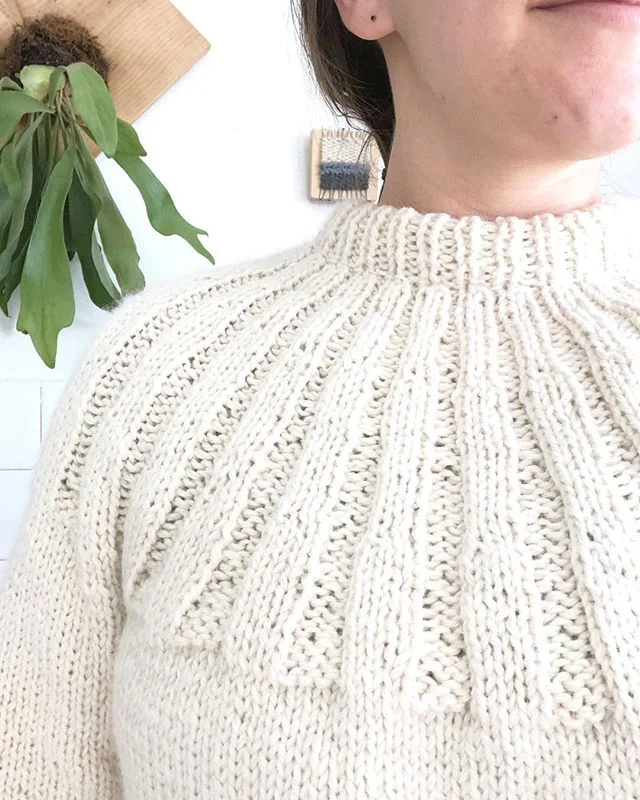 Loving this #sundaysweater so much I have yet to block it or finish weaving in a few ends.  In the words of great-great-Uncle Fred, &ldquo;No one&rsquo;s going to see that anyway.&rdquo; Only he applies it to carpentry work but I think it&rsquo;s bet