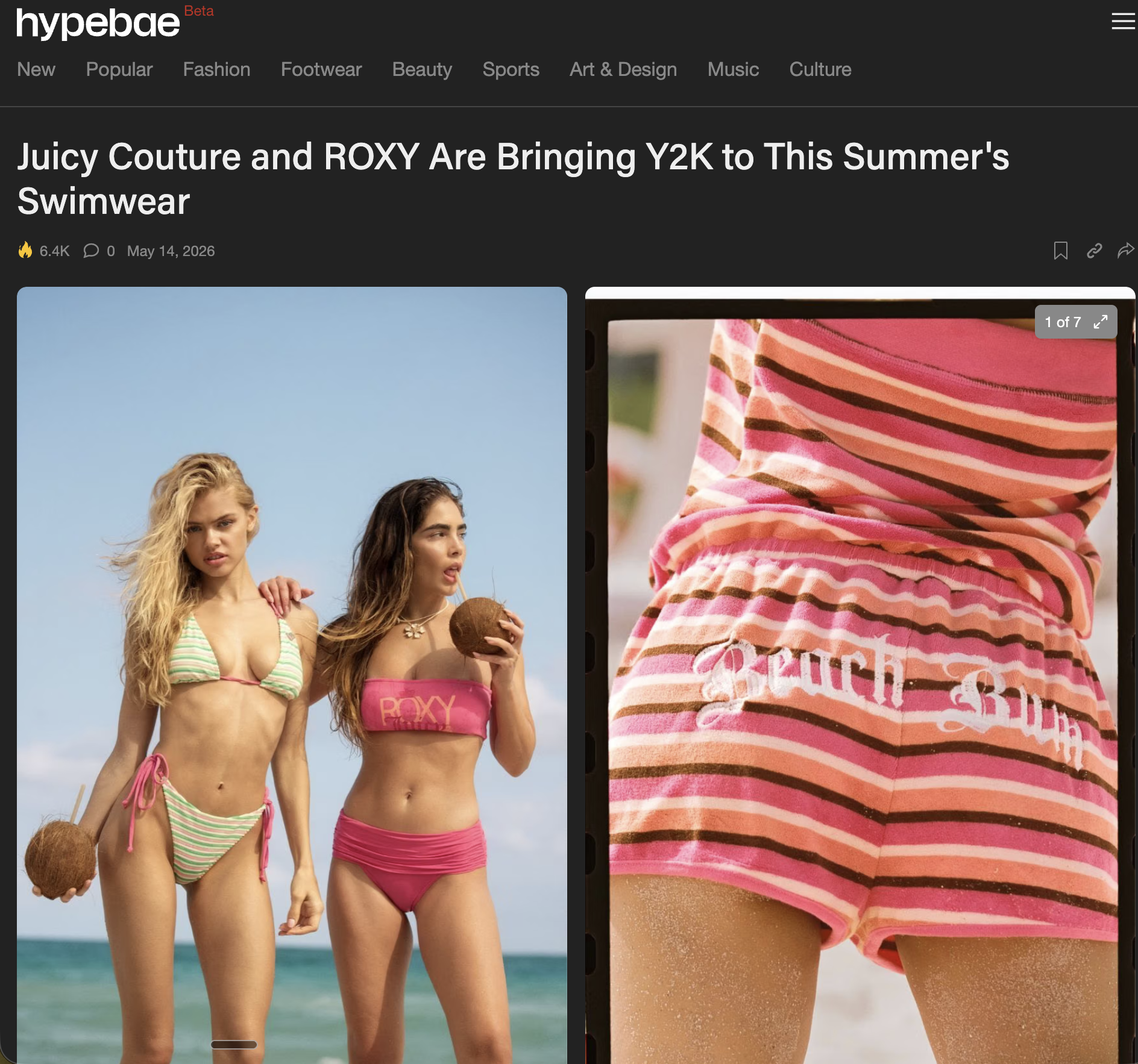 HYPEBAE : ROXY x JUICY COUTURE