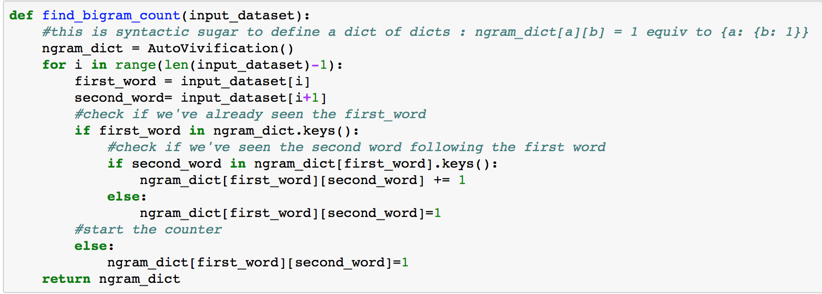 Python snipet NLP