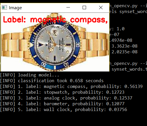 OpenCV result for a watch figure 