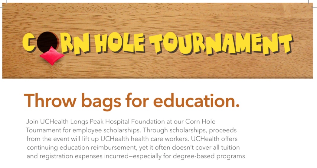 Cornhole Tournament featuring UCHealth Longs Peak Hospital Foundation