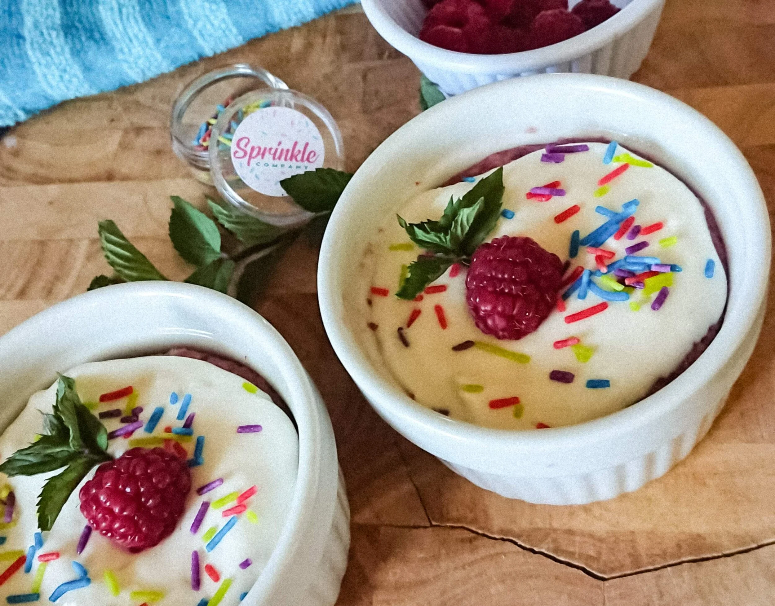 Raspberry-Mint Unicorn Mug Cake