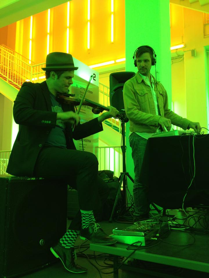 Dominic Johnson (electric violin) and Searchl1te at Harris Theater