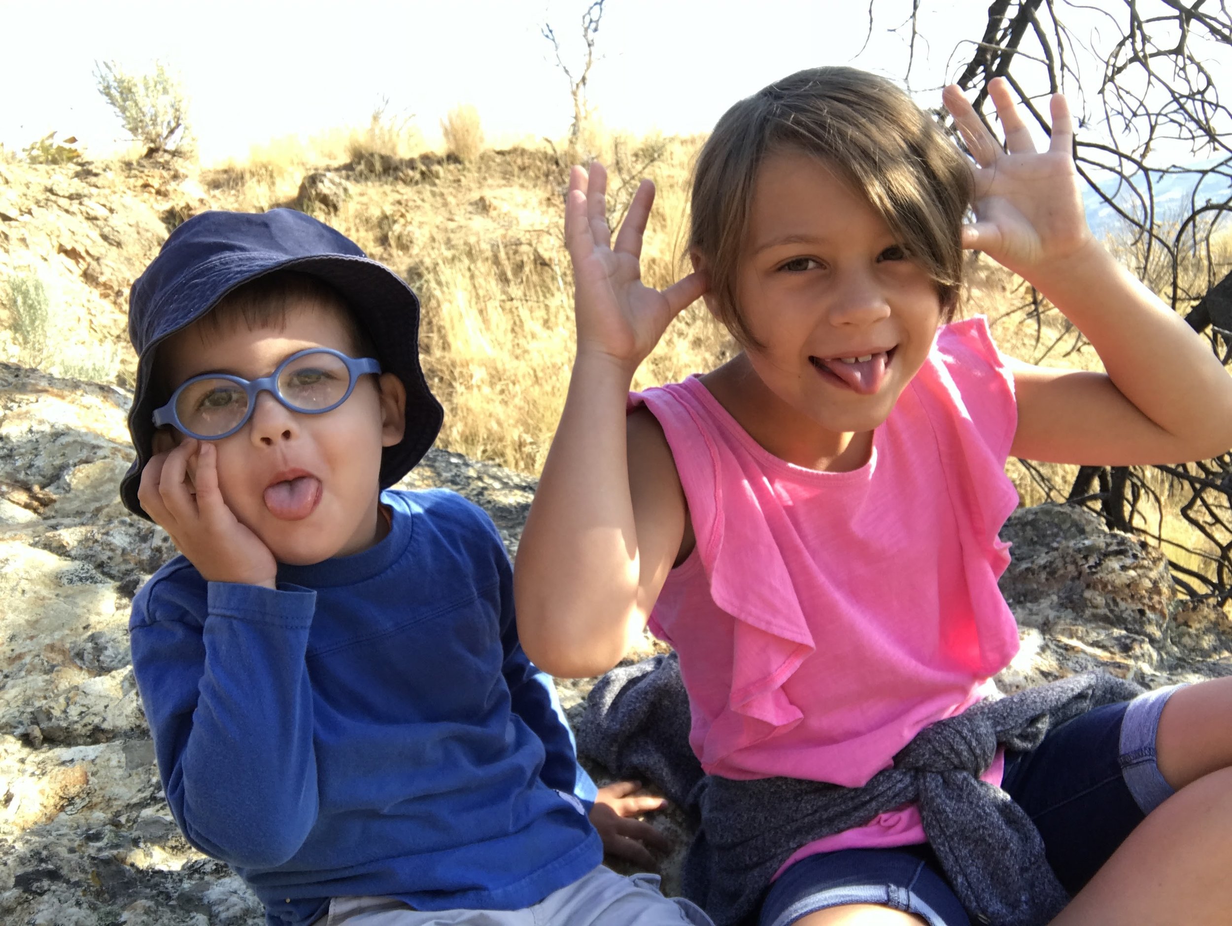  My son Clark on a hike with his cousin 