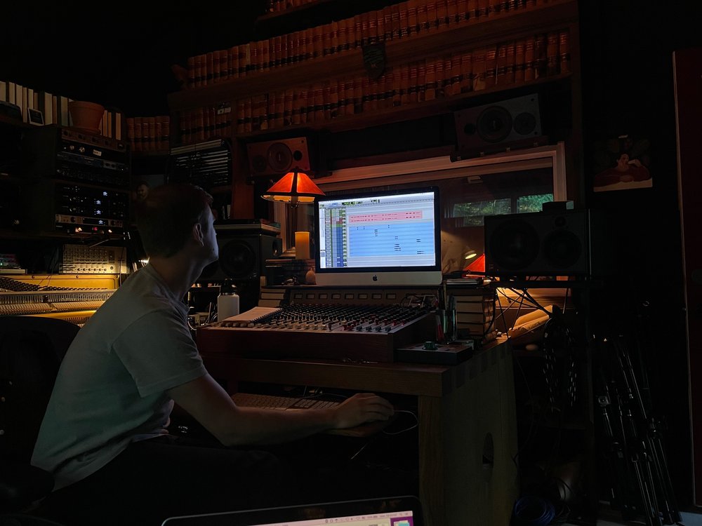  Mixing engineer Zach Hanson attempting to fulfill our requests to, for instance, “make it sound more lush, but like, also the opposite of that.” 