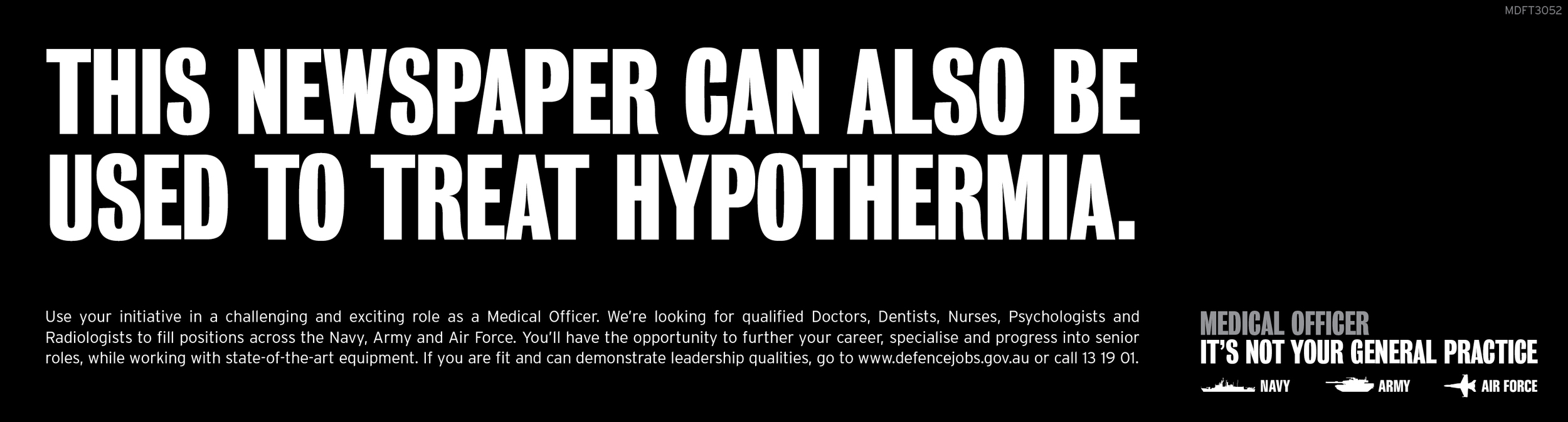 Medical Officer recruitment press ad.