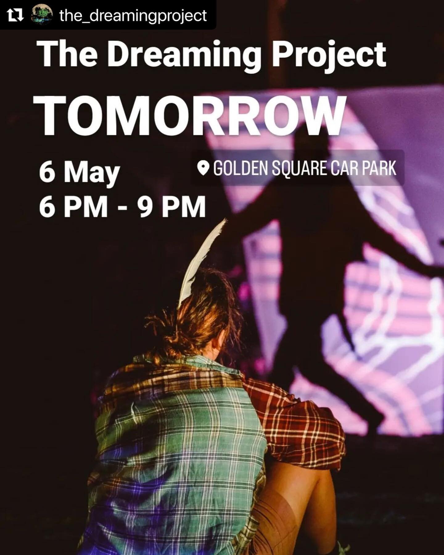 #Repost @the_dreamingproject 
・・・
Tomorrow!!! Don't miss out!

This is an outdoor event, so grab an umbrella and wrap up with something cosy to wear. Free entry, see you mob there ❤️💛🖤✊🏾

@yirramboi 
@littleprojectorcompany 
@koorroyarr
@dylansing