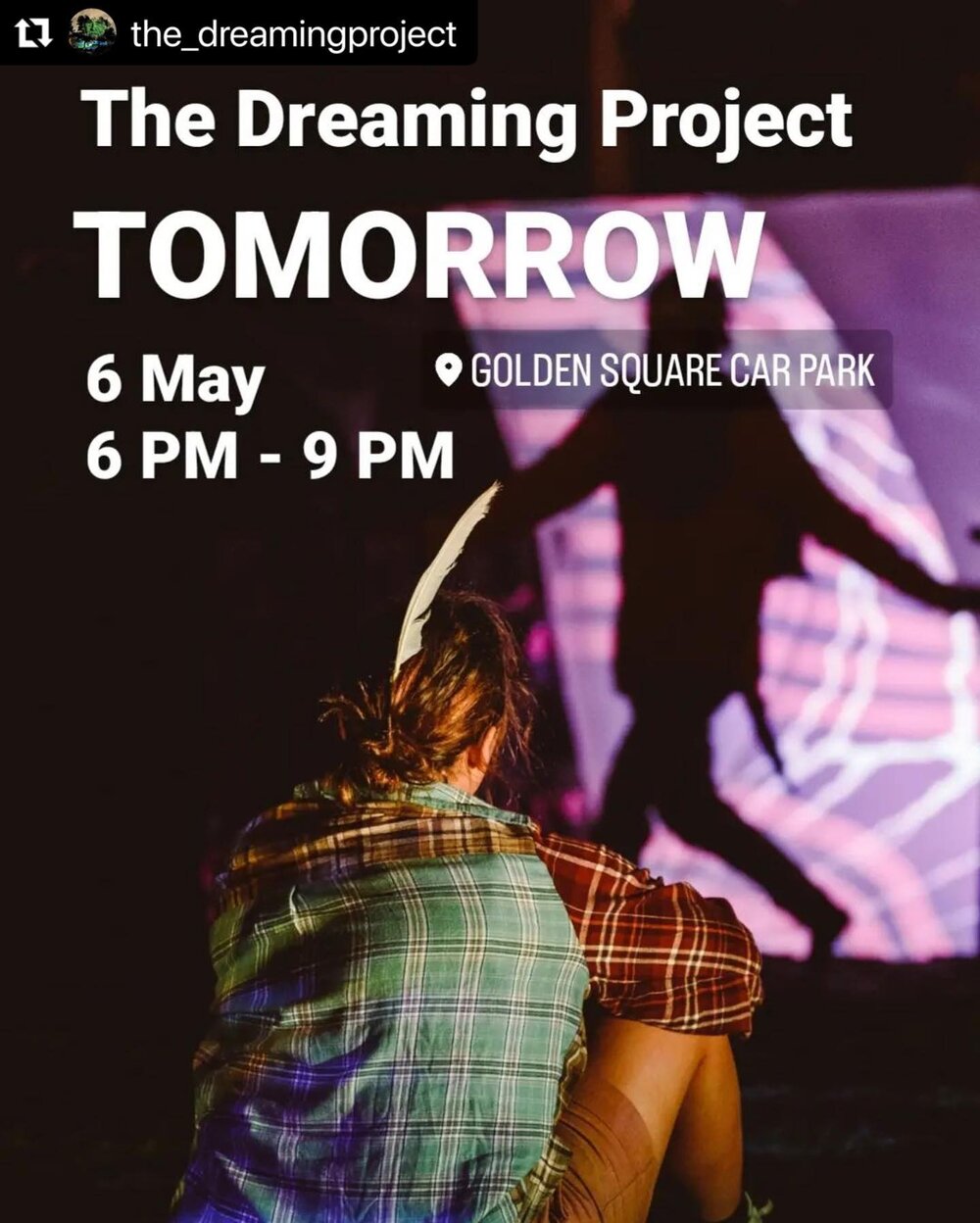 #Repost @the_dreamingproject 
・・・
Tomorrow!!! Don't miss out!

This is an outdoor event, so grab an umbrella and wrap up with something cosy to wear. Free entry, see you mob there ❤️💛🖤✊🏾

@yirramboi 
@littleprojectorcompany 
@koorroyarr
@dylansing