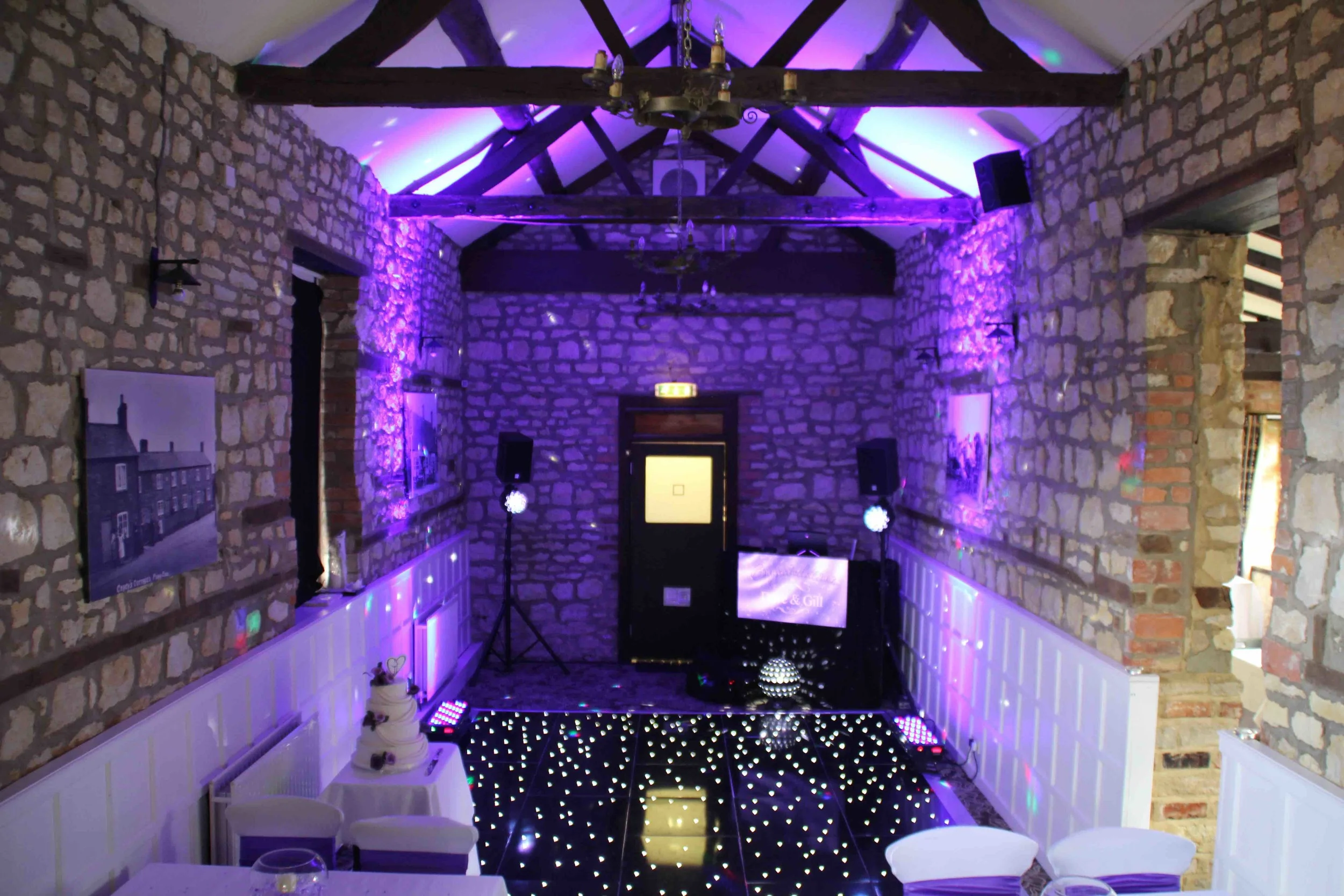 Simple LED starlit dance floor and creative lighting solution