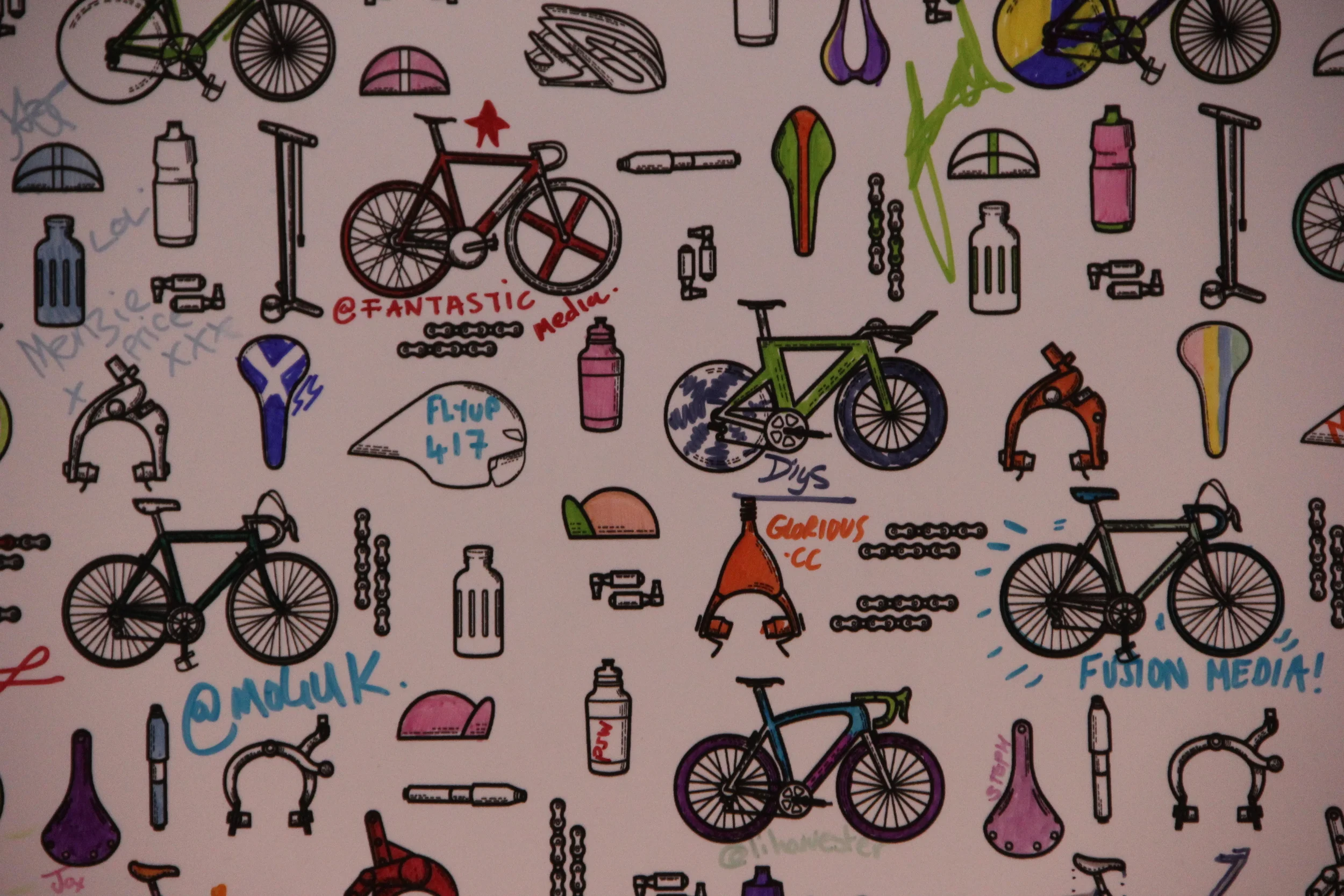 And finally, the Most Innovative Exhibitor has to go to Drops . This company manufacture wallpaper to colour in or buy, they also design exhibition spaces and had a hand in Bianchi's stand. They also sell cycling images and have recently launched their own women's road cycling team. Go team Drops!