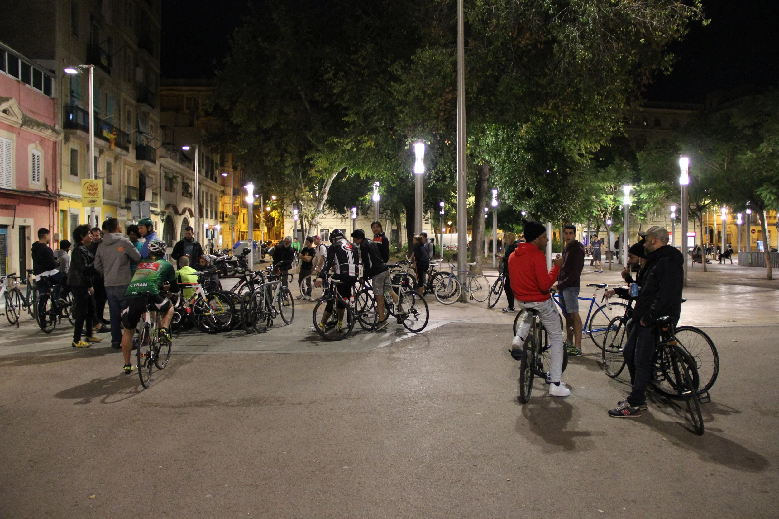 A world away from the touristy beach, Barceloneta's main square