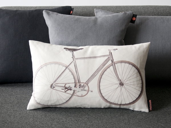 Designer Ella Doran's bicycle cushion - a favourite with Ride Velo's cat