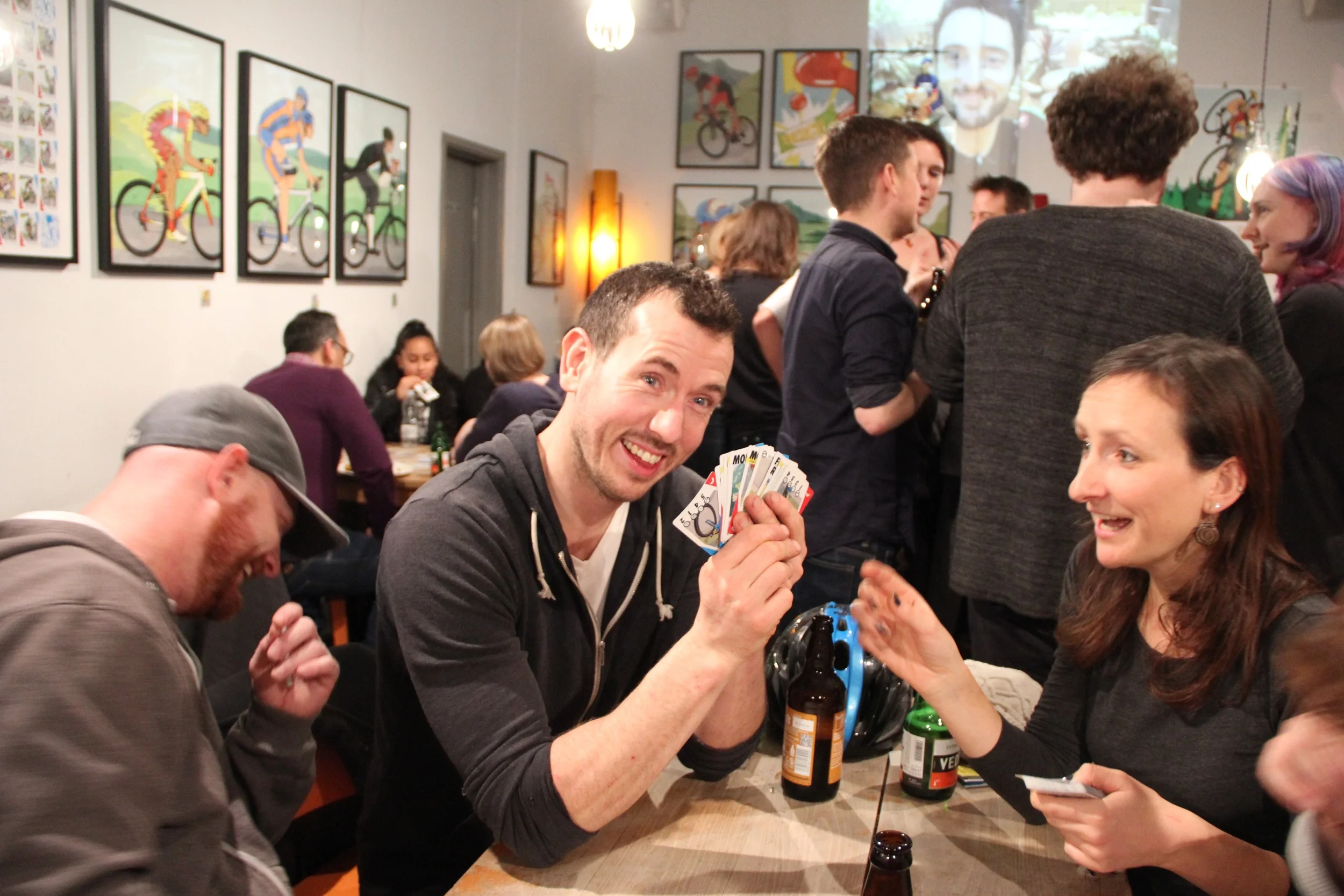 Fun and cycling card games at Look Mum No Hands