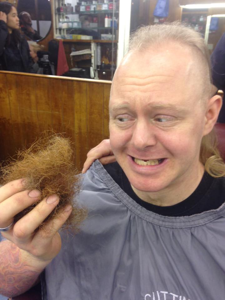 Before and after reaching the magic £60,000 - and Jim goes through with his shaving promise!