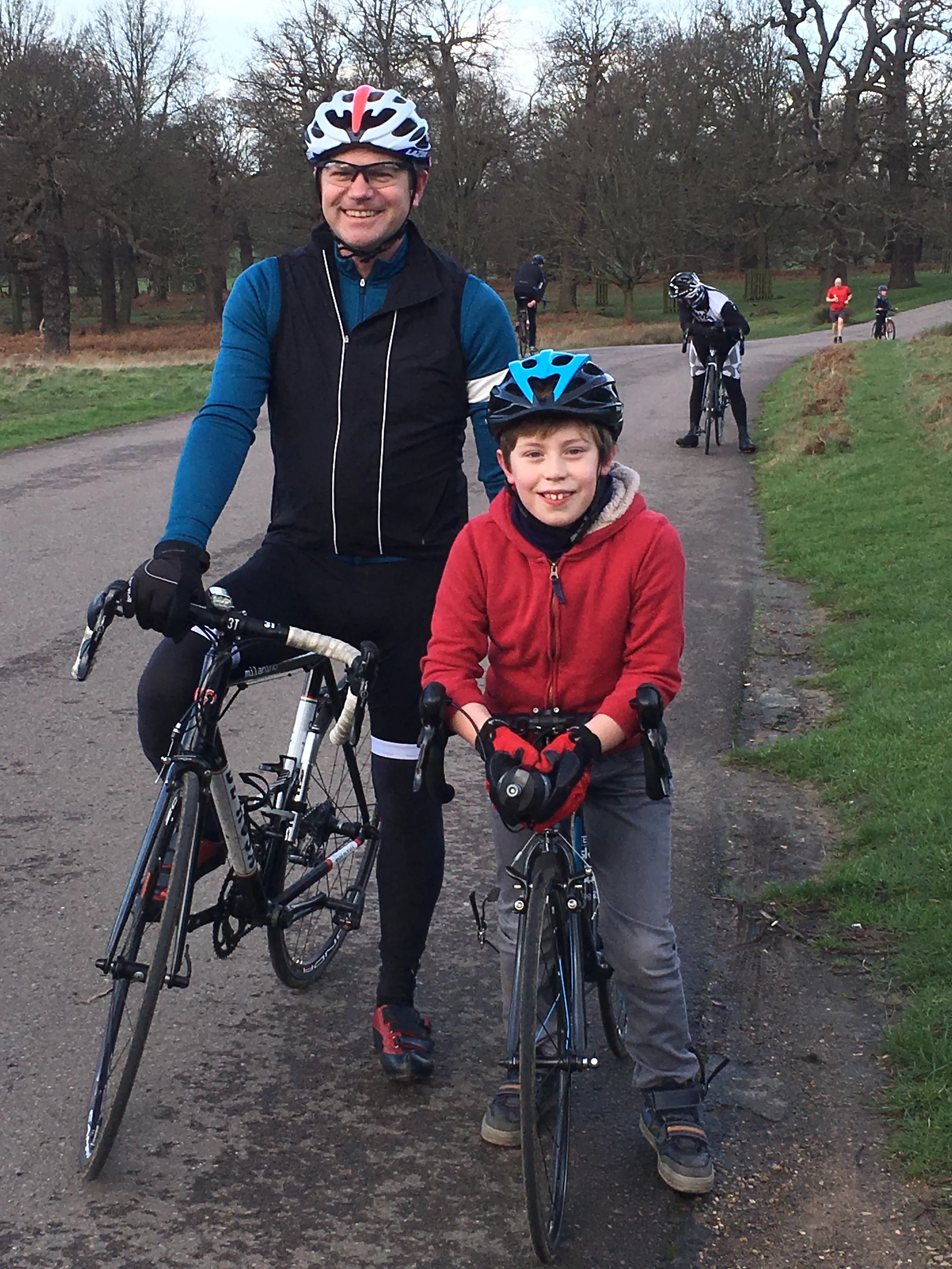 Zac tries out his Frog road bike in Richmond Park